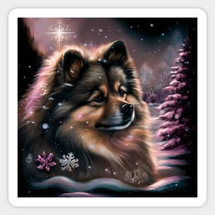 Finnish Lapphund In Winter Magic Sticker